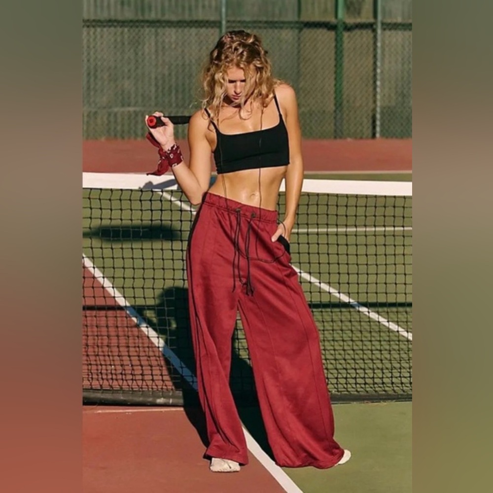 Free People x FP Movement Fineline Pants, Track Pants, Sour Cherry, Size Small - Picture 4 of 7